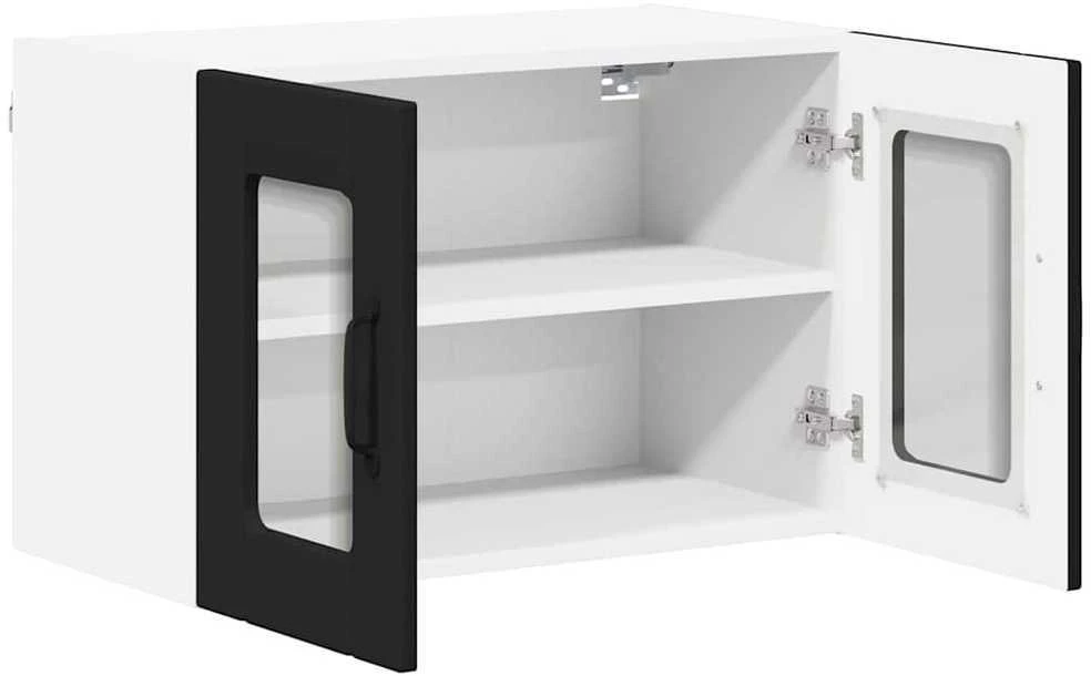 Sieninis stiklinis kabinetas LUCCA Juoda 60 x 31 x 40 cm