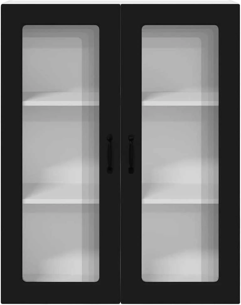 Sieninis stiklinis kabinetas PORTO Juoda 80 x 31 x 100 cm