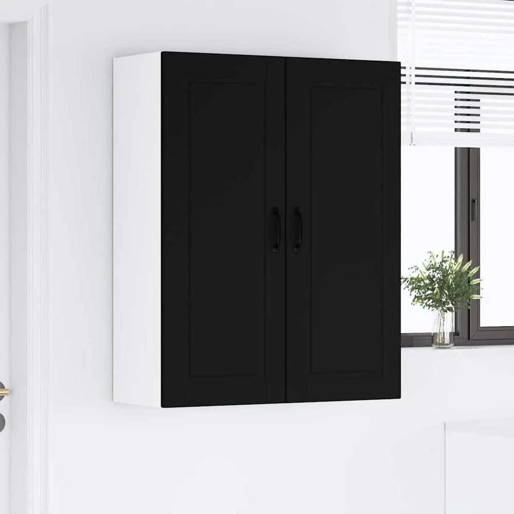 Sieninė spintelė PORTO Juoda 80 x 31 x 100 cm Apdirbta mediena