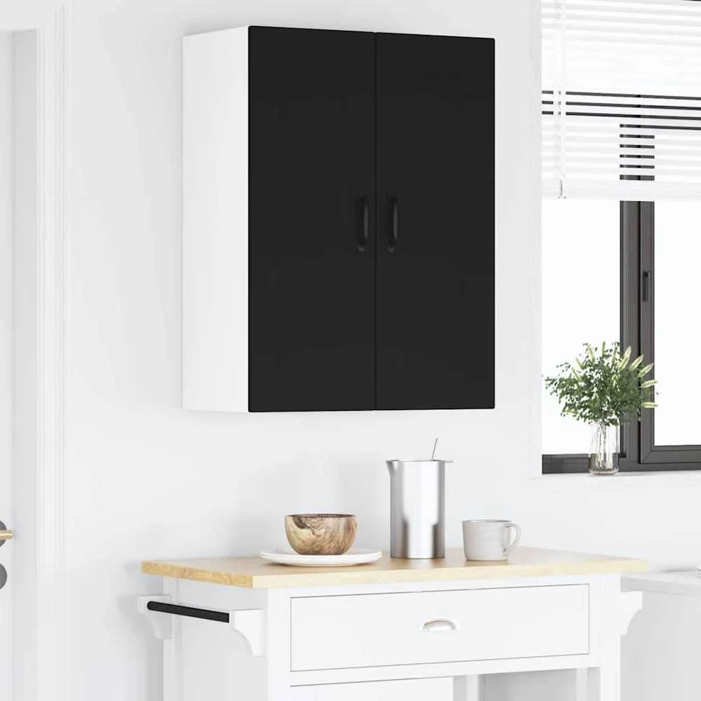 Sieninė spintelė PORTO Juoda 60 x 31 x 80 cm Apdirbta mediena