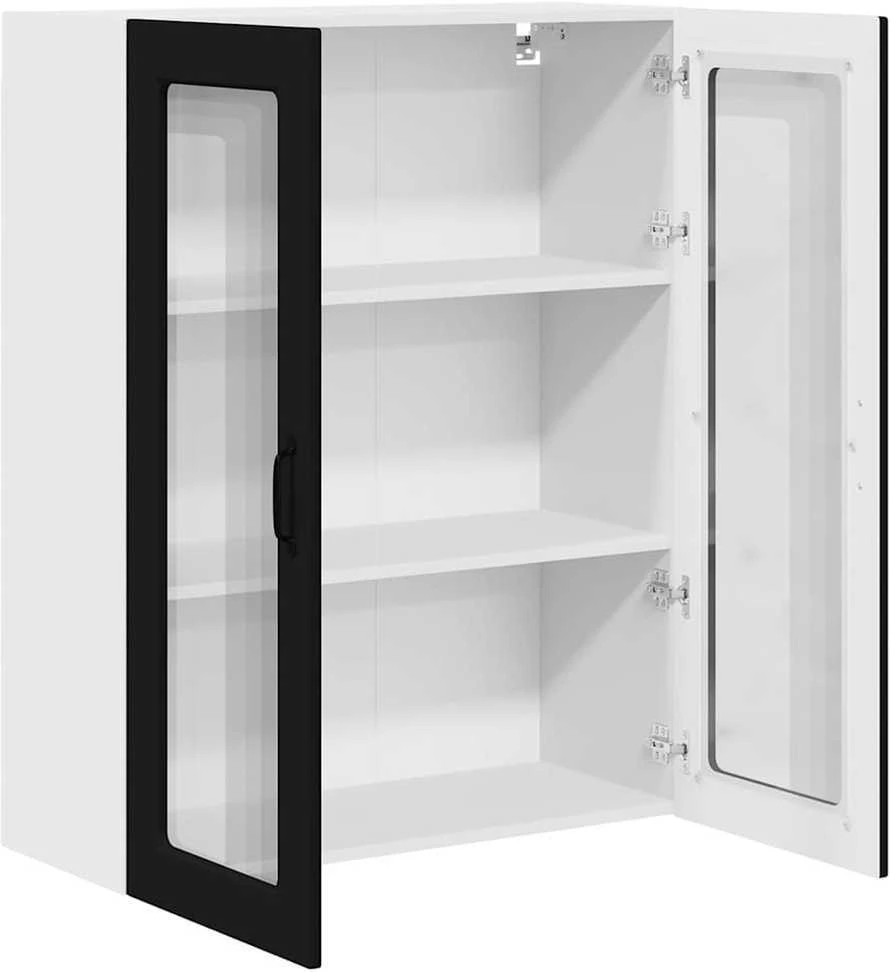 Sieninis stiklinis kabinetas PORTO Juoda 80 x 31 x 100 cm