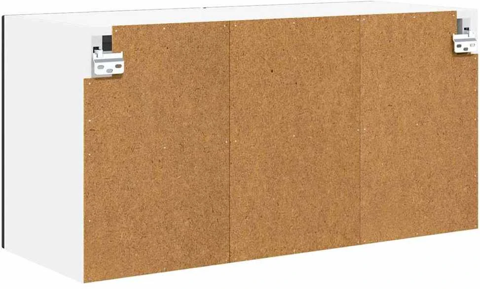 Sieninis stiklo spintelė PORTO Juoda 80 x 31 x 40 cm