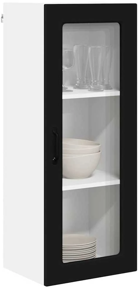 Sieninis stiklinis kabinetas PORTO Juoda 40 x 31 x 100 cm