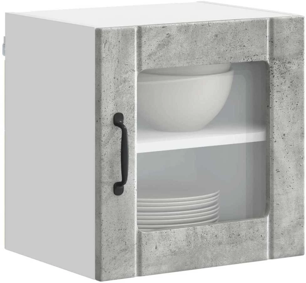 Sieninis stiklinis kabinetas LUCCA Betono pilka 40 x 31 x 40 cm