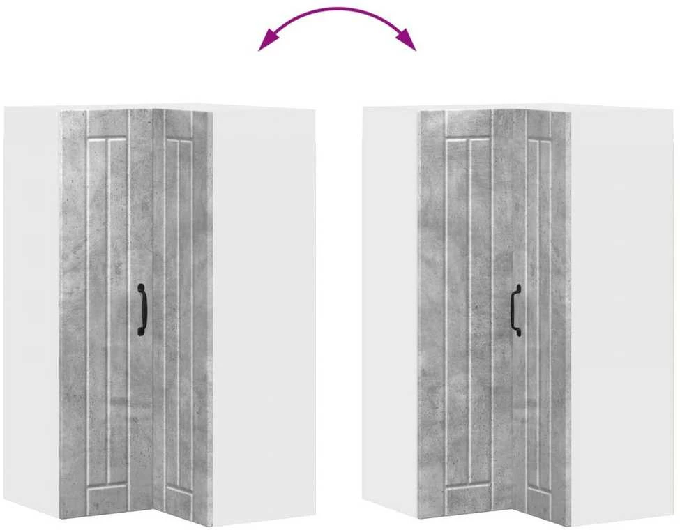 Sieninis kampinis kabinetas LUCCA Betono pilka 57 x 57 x 100 cm