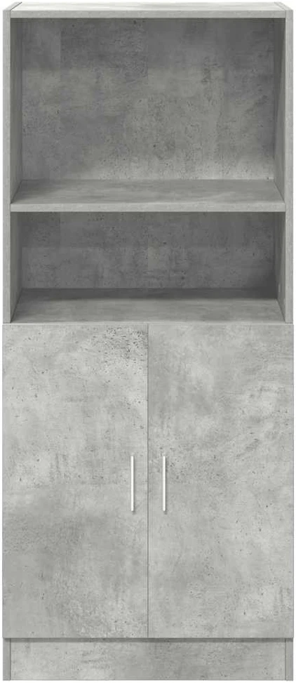 Virtuvės spintelė, betono pilka, 57x41,5x131,5cm, mediena