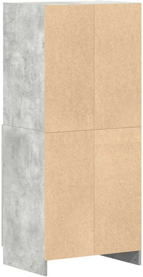 Virtuvės spintelė, betono pilka, 57x41,5x131,5cm, mediena