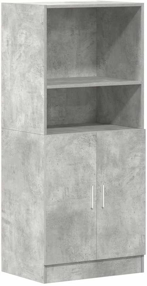 Virtuvės spintelė, betono pilka, 57x41,5x131,5cm, mediena