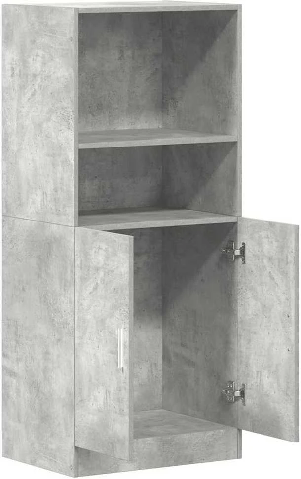 Virtuvės spintelė, betono pilka, 57x41,5x131,5cm, mediena