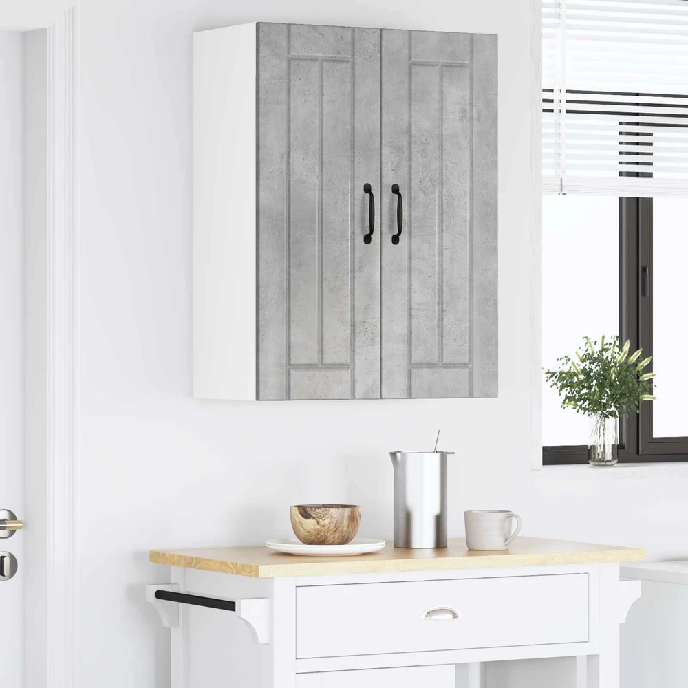 Sieninis stiklinis kabinetas LUCCA Betono pilka 60 x 31 x 80 cm