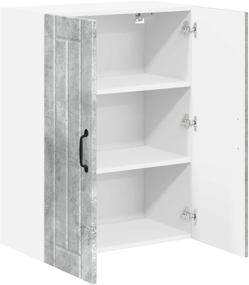Sieninis stiklinis kabinetas LUCCA Betono pilka 60 x 31 x 80 cm
