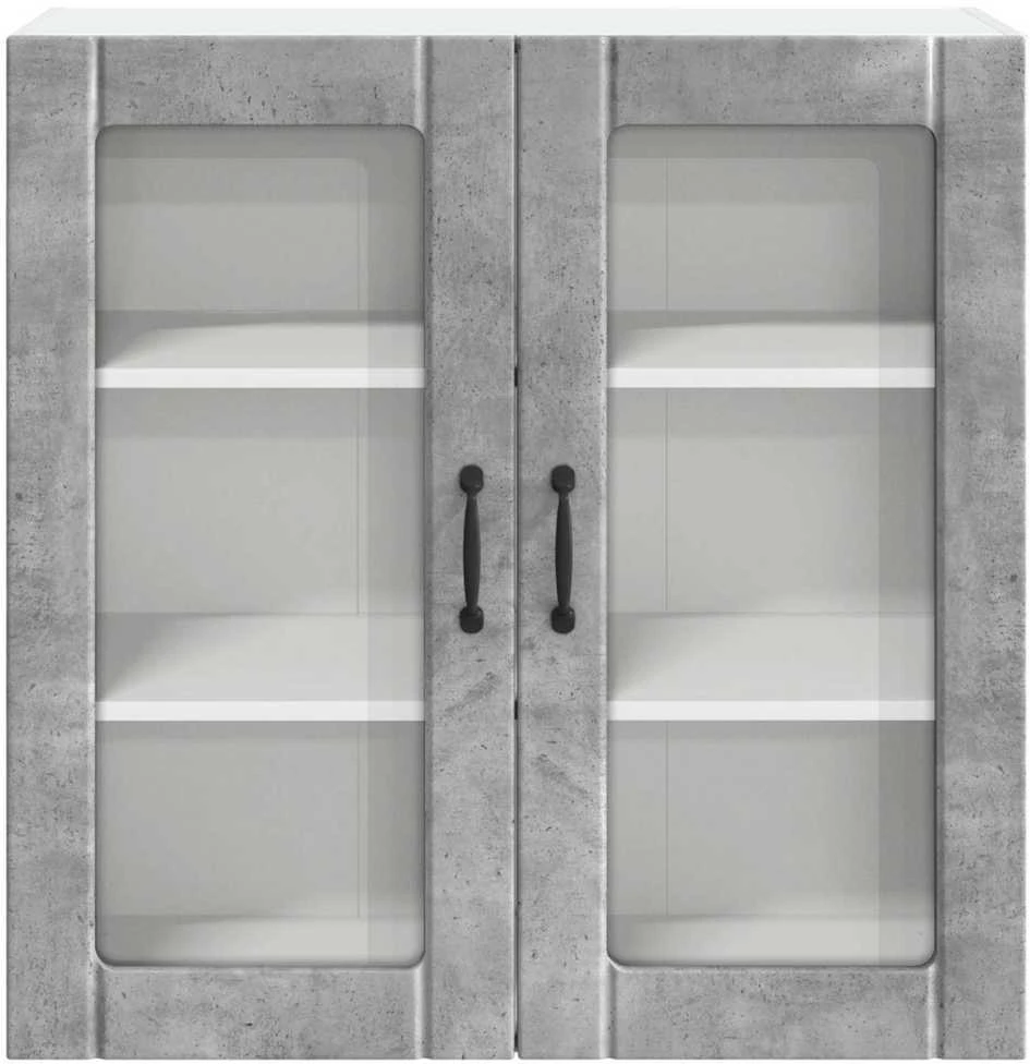Sieninis stiklinis kabinetas LUCCA Betono pilka 80 x 31 x 80 cm
