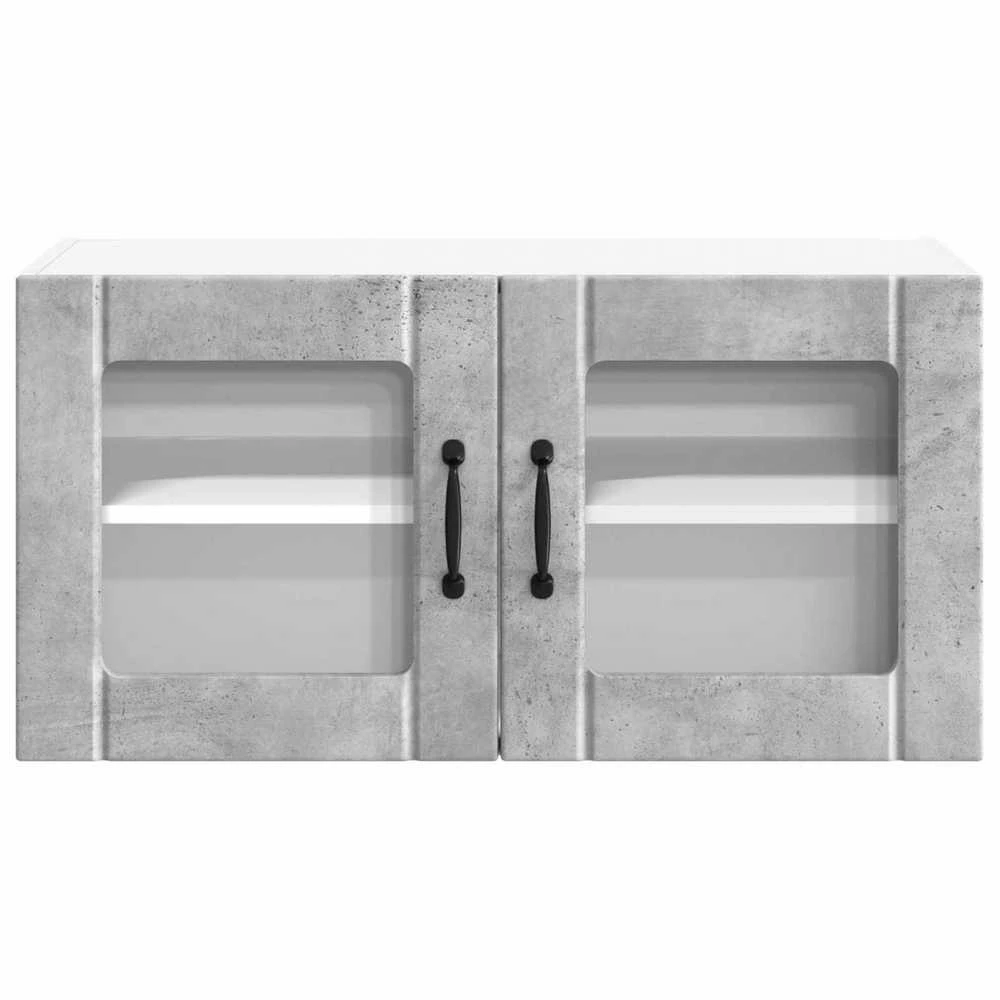 Sieninis stiklinis kabinetas LUCCA Betono pilka 80 x 31 x 40 cm