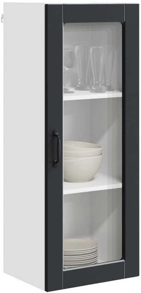 Sieninis stiklinis kabinetas PORTO Juoda 40 x 31 x 100 cm