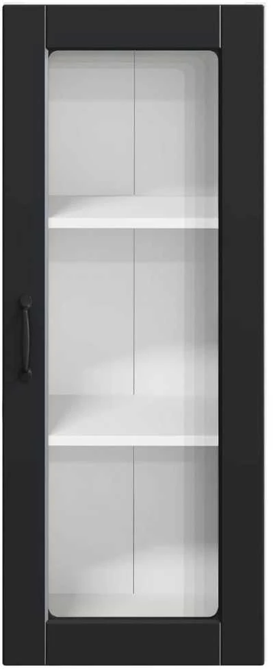Sieninis stiklinis kabinetas PORTO Juoda 40 x 31 x 100 cm