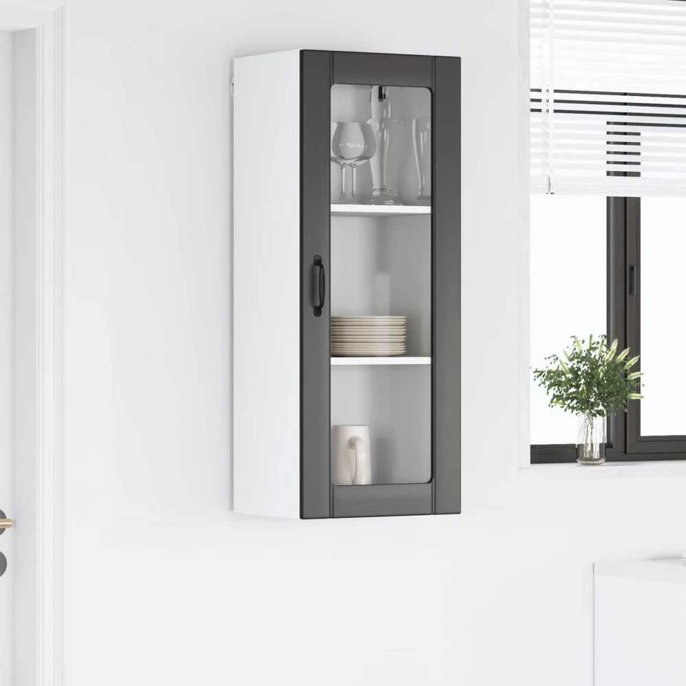 Sieninis stiklinis kabinetas LUCCA Juoda 40 x 31 x 100 cm