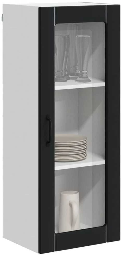 Sieninis stiklinis kabinetas LUCCA Juoda 40 x 31 x 100 cm