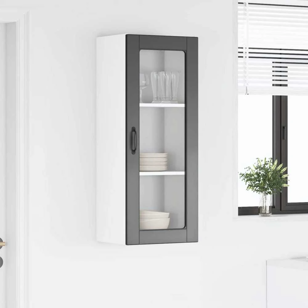 Sieninis stiklinis kabinetas PORTO Juoda 40 x 31 x 100 cm