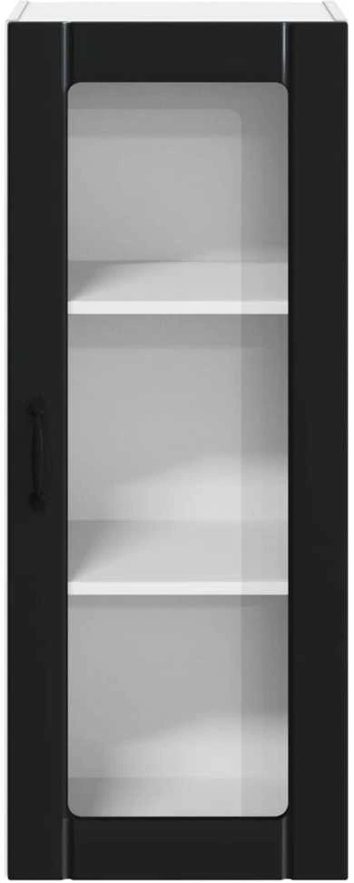 Sieninis stiklinis kabinetas LUCCA Juoda 40 x 31 x 100 cm