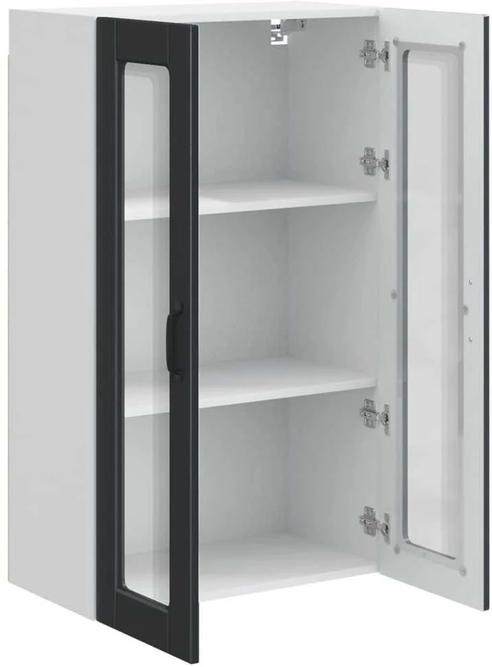 Sieninis stiklinis kabinetas PORTO Juoda 60 x 31 x 100 cm