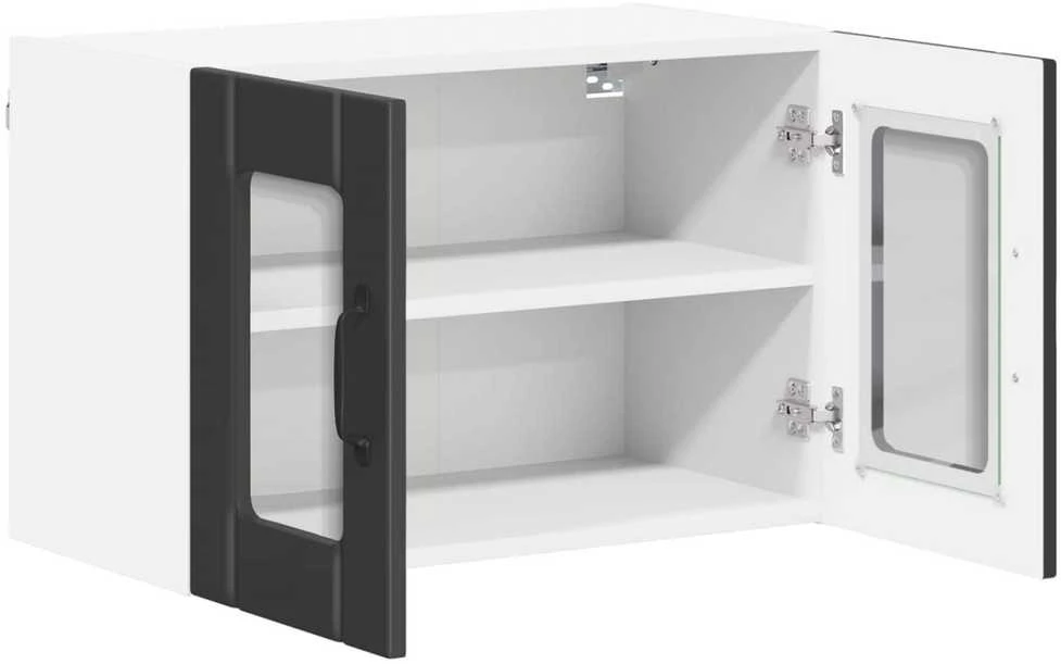 Sieninis stiklinis kabinetas LUCCA Juoda 60 x 31 x 40 cm