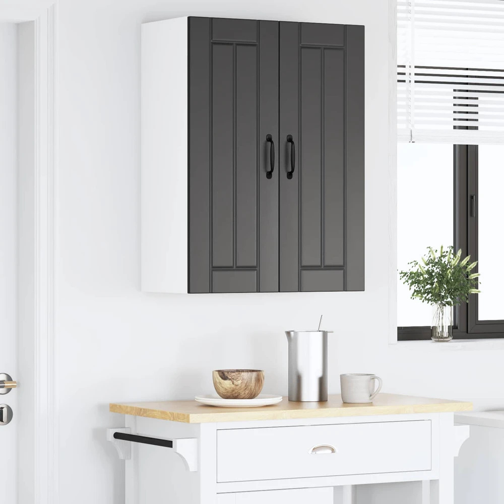 Sieninis stiklinis kabinetas LUCCA Juoda 60 x 31 x 80 cm