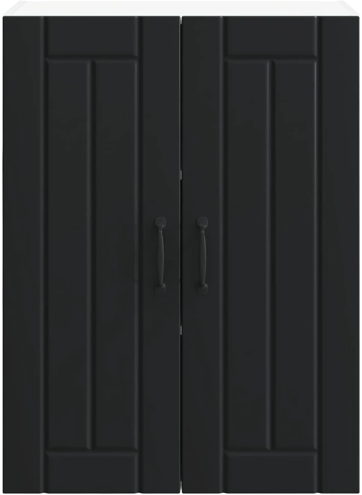 Sieninis stiklinis kabinetas LUCCA Juoda 60 x 31 x 80 cm