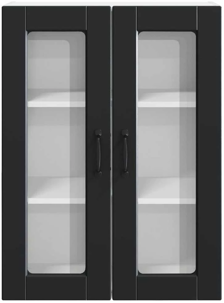 Sieninis stiklinis kabinetas PORTO Juoda 60 x 31 x 80 cm