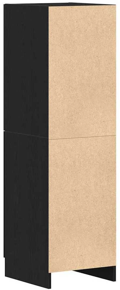 Virtuvės spintelė, juodos, 38x41,5x131,5cm, apdirbta mediena
