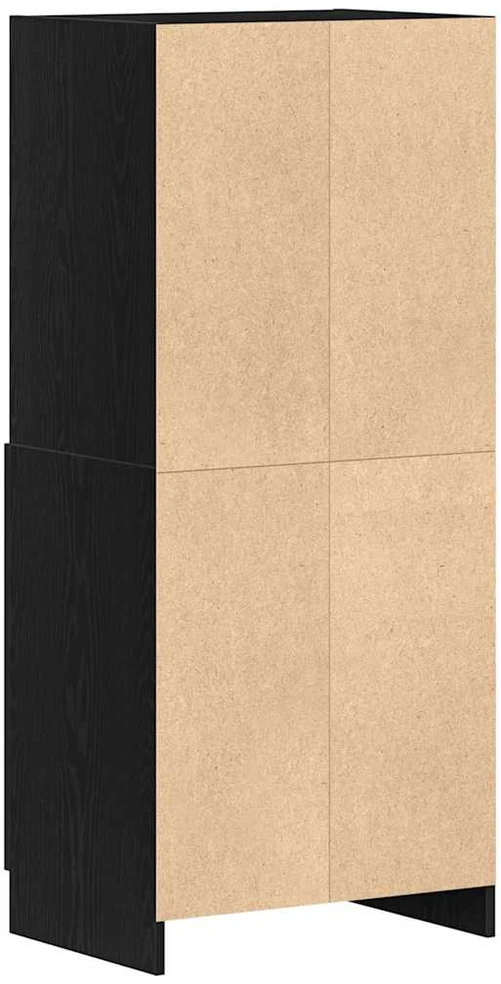 Virtuvės spintelė, juodos, 57x41,5x131,5cm, apdirbta mediena