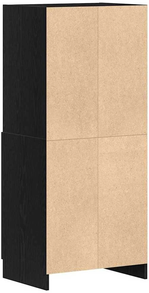 Virtuvės spintelė, juodos, 57x41,5x131,5cm, apdirbta mediena