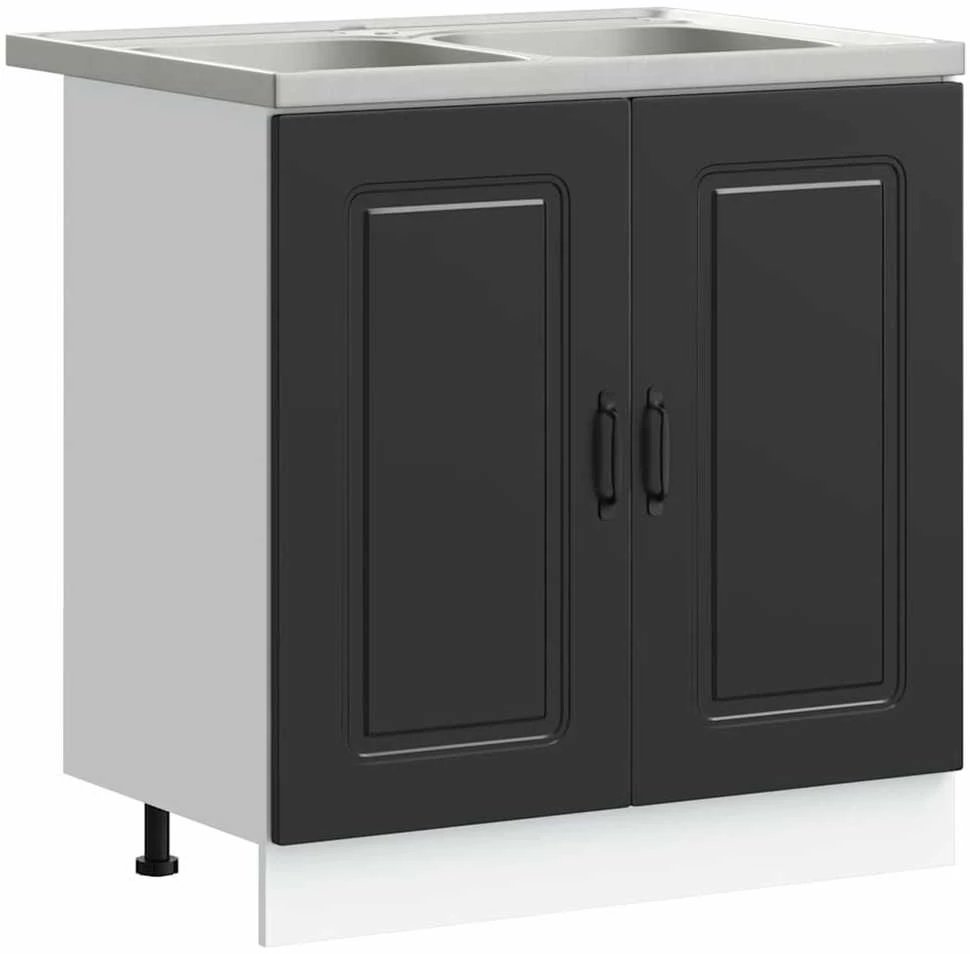 Virtuvės spintelė Kalmar Juoda 80 x 46 x 81,5 cm