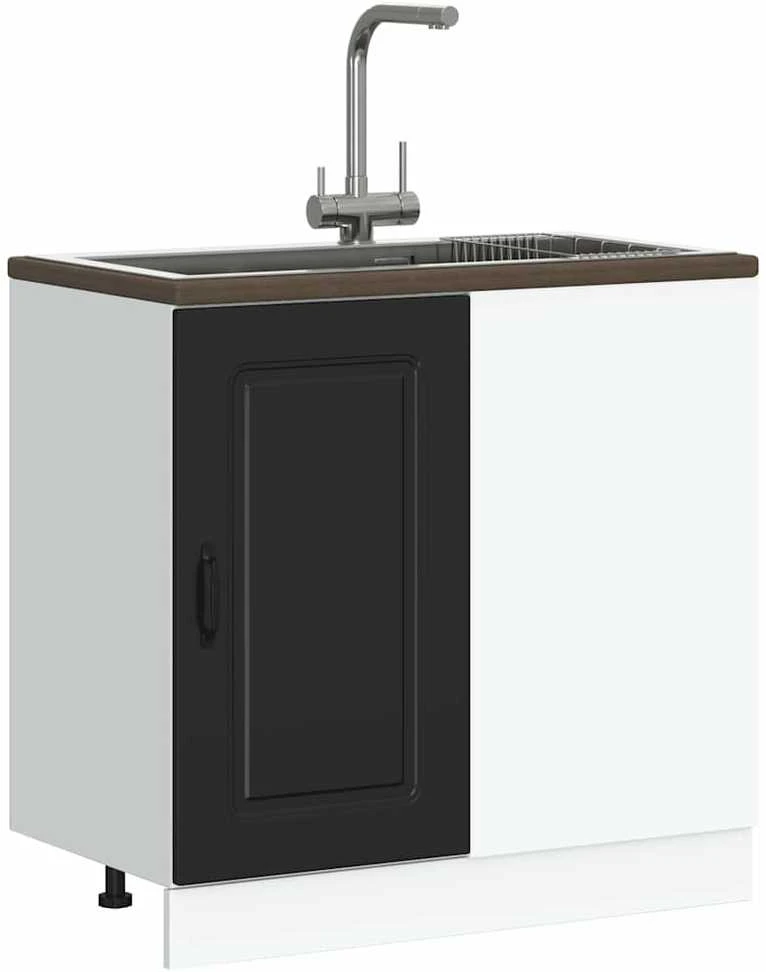 Virtuvės spintelė, „Kalmar“, juoda, inžinerinė mediena