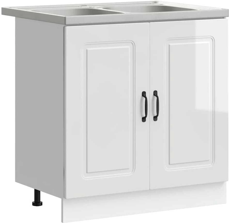 Virtuvės spintelė Kalmar Blizgiai balta 80 x 46 x 81,5 cm