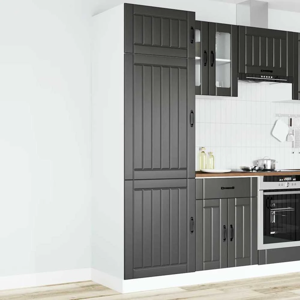 virtuvės spintelė "Lucca" Juodas Engineered Wood