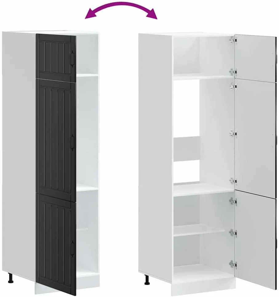 virtuvės spintelė "Lucca" Juodas Engineered Wood