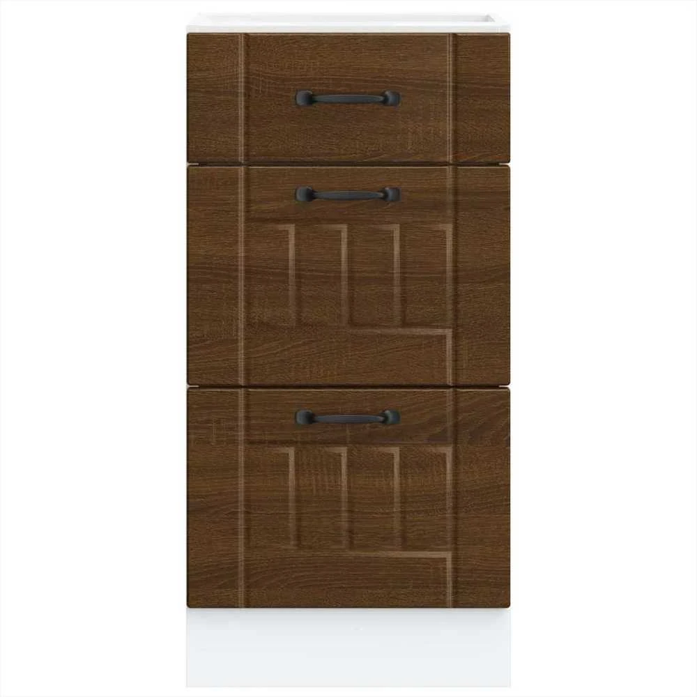 Virtuvės spintelė, Lucca, ruda ąžuolo, apdirbta mediena