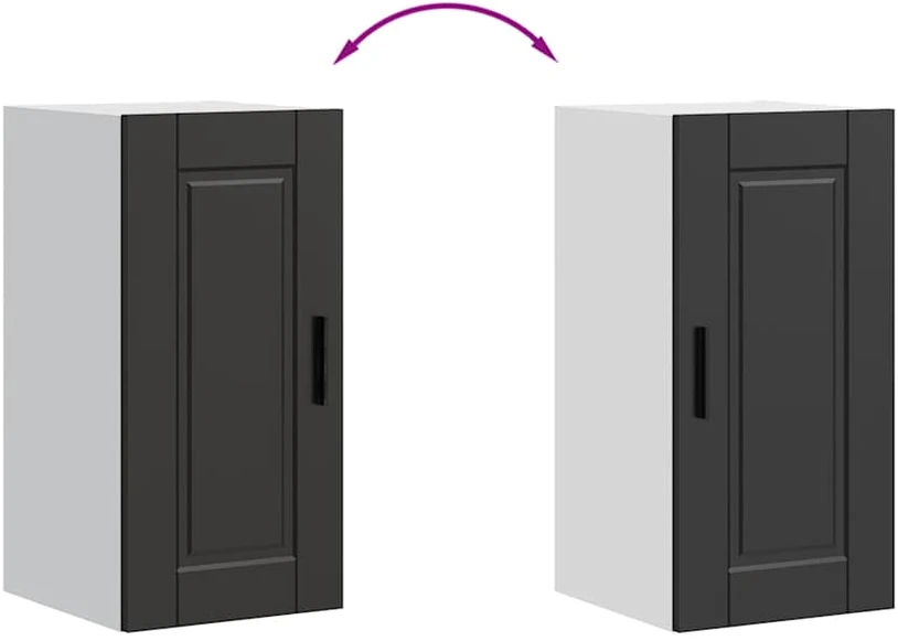 Virtuvės spintelė, Porto, juoda, apdirbta mediena