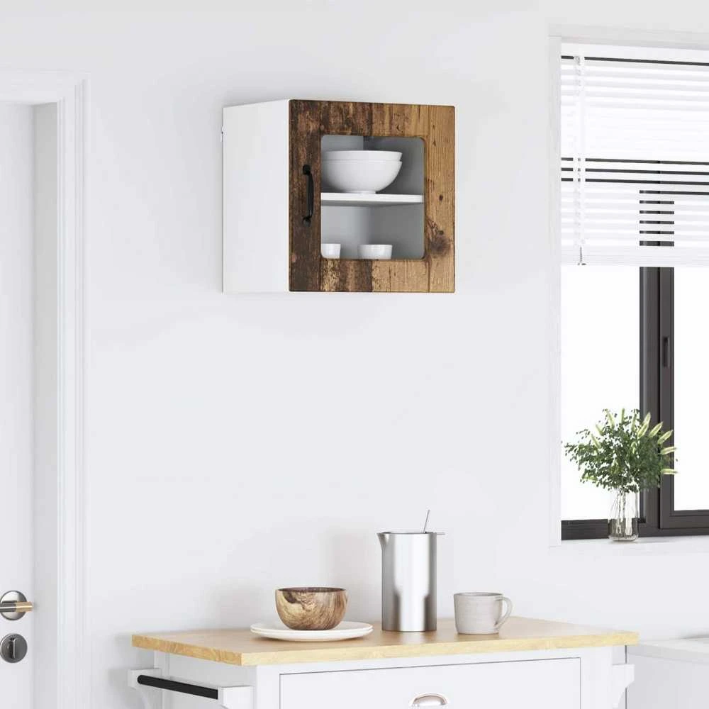 Sieninis stiklinis kabinetas PORTO Senas medis 40 x 31 x 40 cm