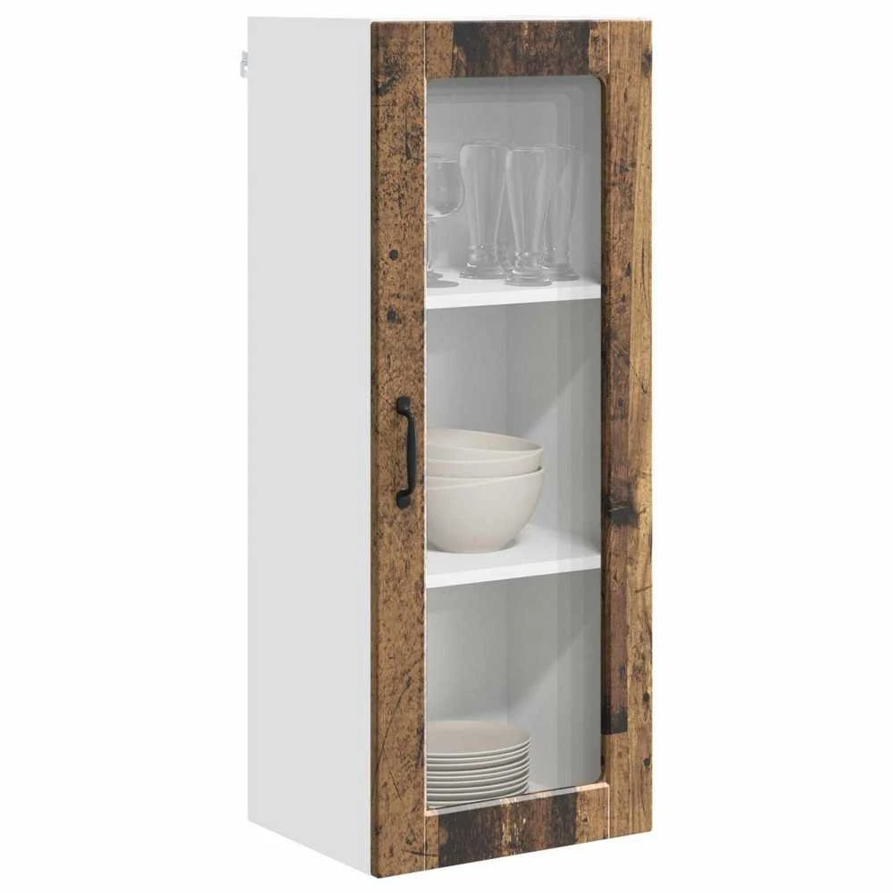 Sieninis stiklinis kabinetas PORTO Senas medis 40 x 31 x 100 cm