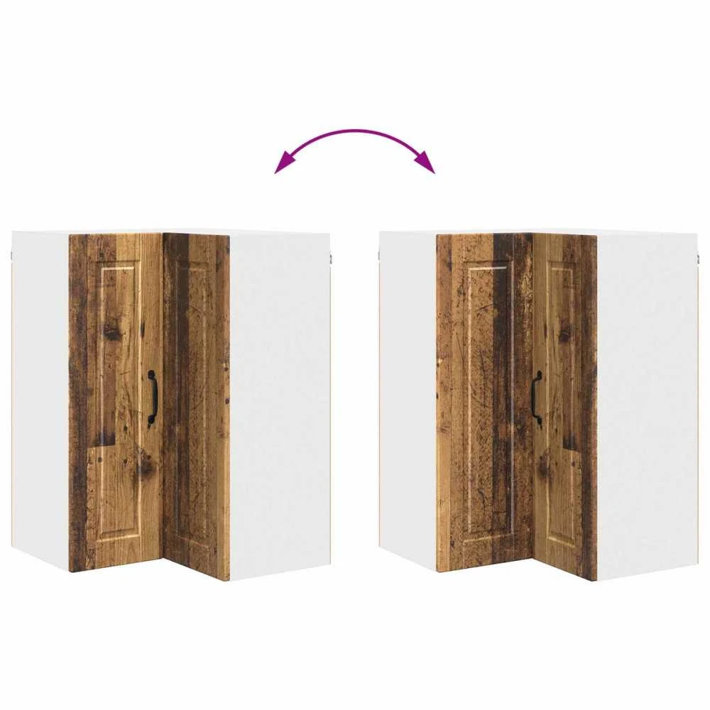Sieninis kampinis kabinetas PORTO Senas medis 57 x 57 x 80 cm