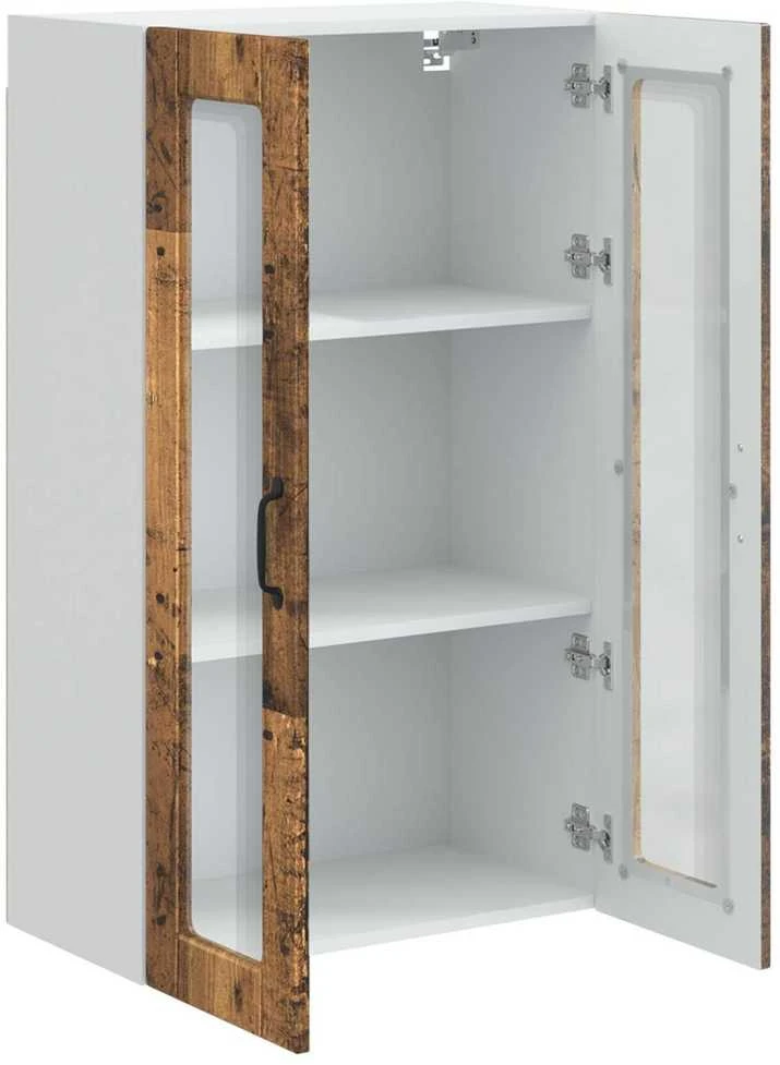 Sieninis stiklinis kabinetas PORTO Senas medis 60 x 31 x 100 cm