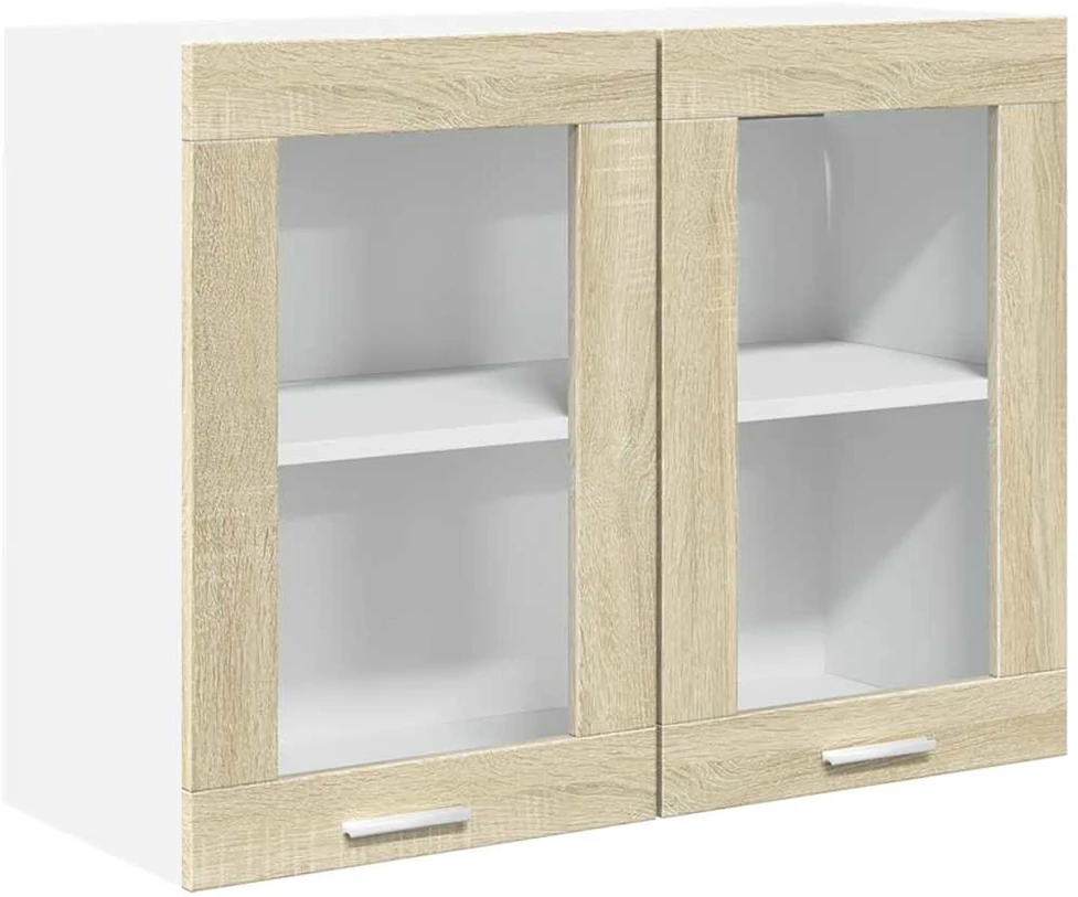 Virtuvės spintelių komplektas, 8 dalių, ąžuolo, mediena