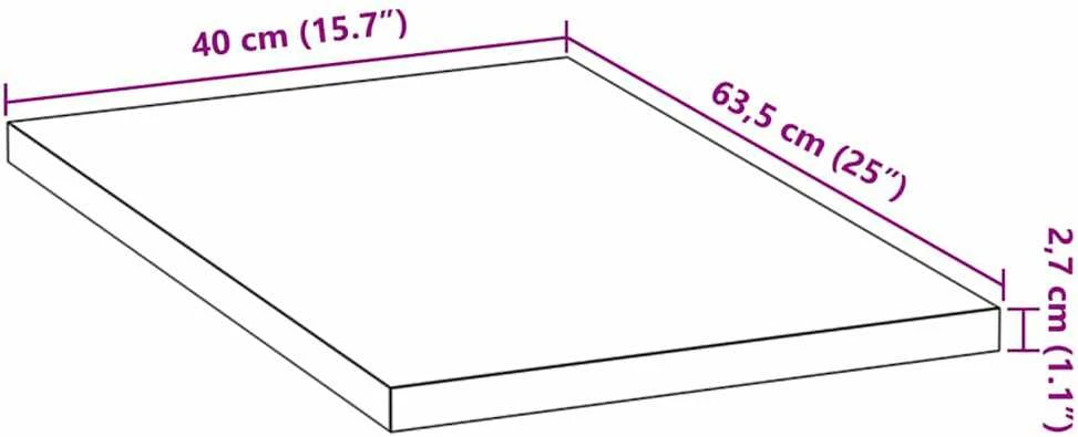 virtuvės stalviršis 40x63,5x2,7 cm ąžuolo masyvo stačiakampis