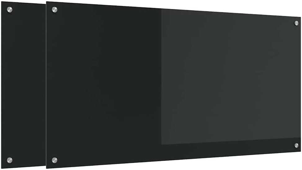 Virtuvės atbraila 2 vnt. Juoda 120 x 60 cm grūdintas stiklas