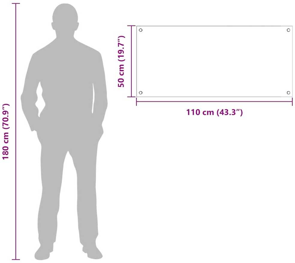 Virtuvės atbraila 2 vnt. Skaidrus 110 x 50 cm grūdintas stiklas