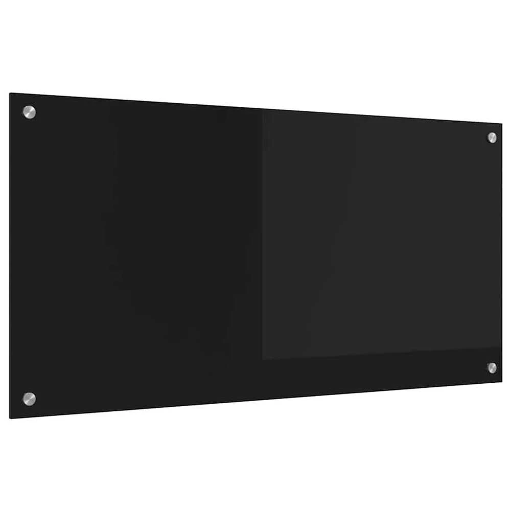 Virtuvės atbraila Juoda 100 x 50 cm grūdintas stiklas