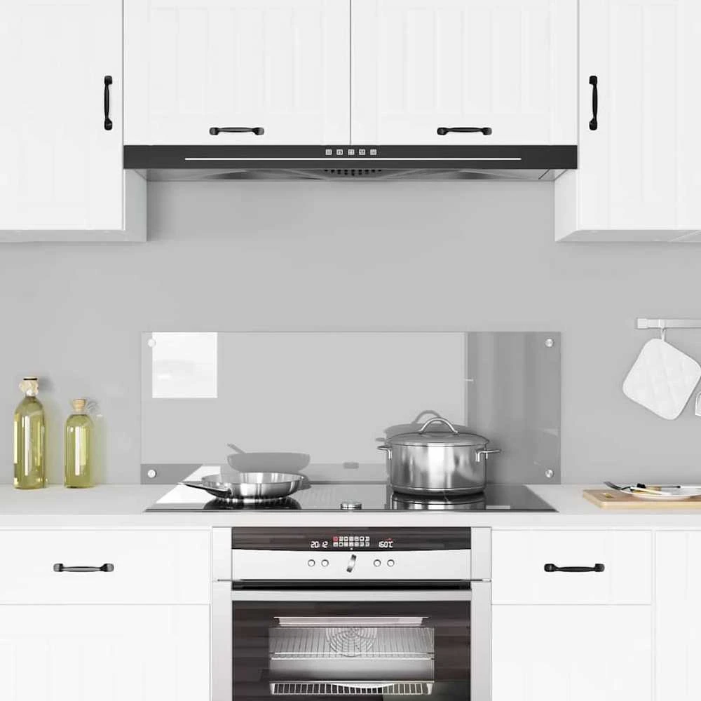 Virtuvės atbraila Šviesiai pilka 110 x 40 cm grūdintas stiklas