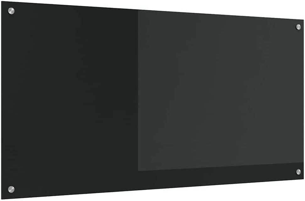 Virtuvės atbraila Juoda 120 x 60 cm grūdintas stiklas