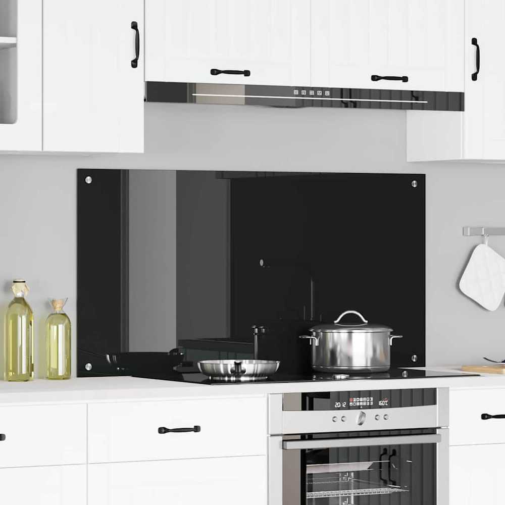 Virtuvės atbraila Juoda 120 x 60 cm grūdintas stiklas